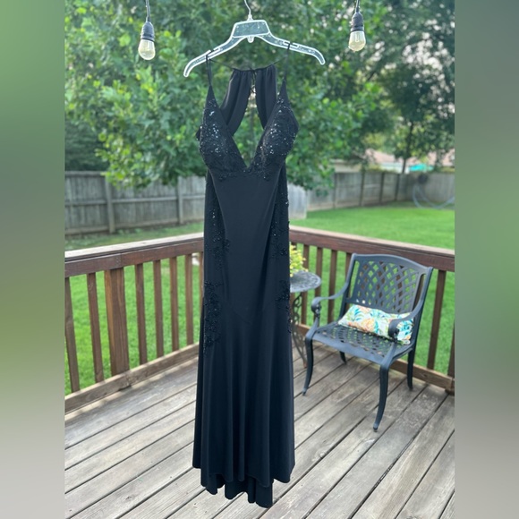 Stunning Black Beaded evening cocktail dress - Picture 1 of 4